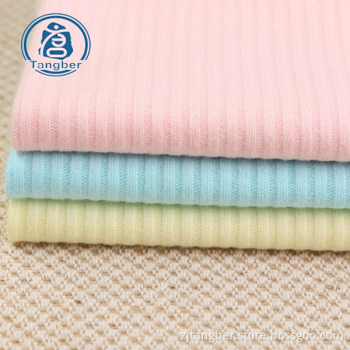 Vente en gros tissu spandex de coton jersey simple côtelé